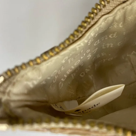 Kate spade Croissant Storybook Gold Pleated Coin Pouch - Picture 8 of 8